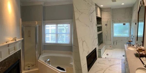 Before and after shower and bathroom remodel