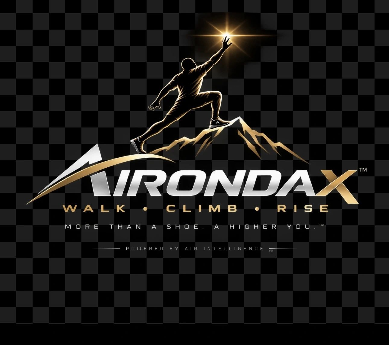Logo of Airondax with a climber reaching for a shining star on a mountain.