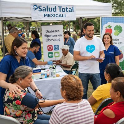 Brigada comunitaria de Salud Total Mexicali con atención preventiva gratuita, educación nutricional 