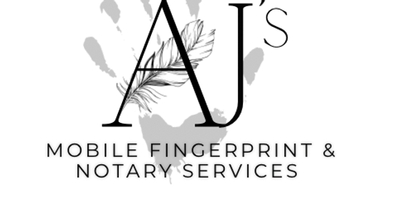 AJ mobile Fingerprint and notary services logo