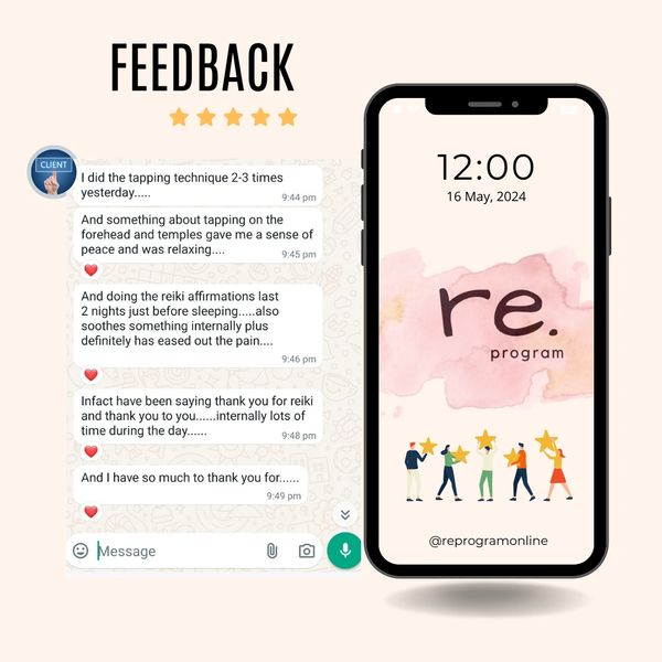 Feedback image for Shuchita Dua, Aariv Infinite, integrated counselling and reiki healing.