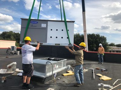 Commercial Rooftop AC Unit Installation by Symons Air Conditioning & Heating Inc. 
Central Florida