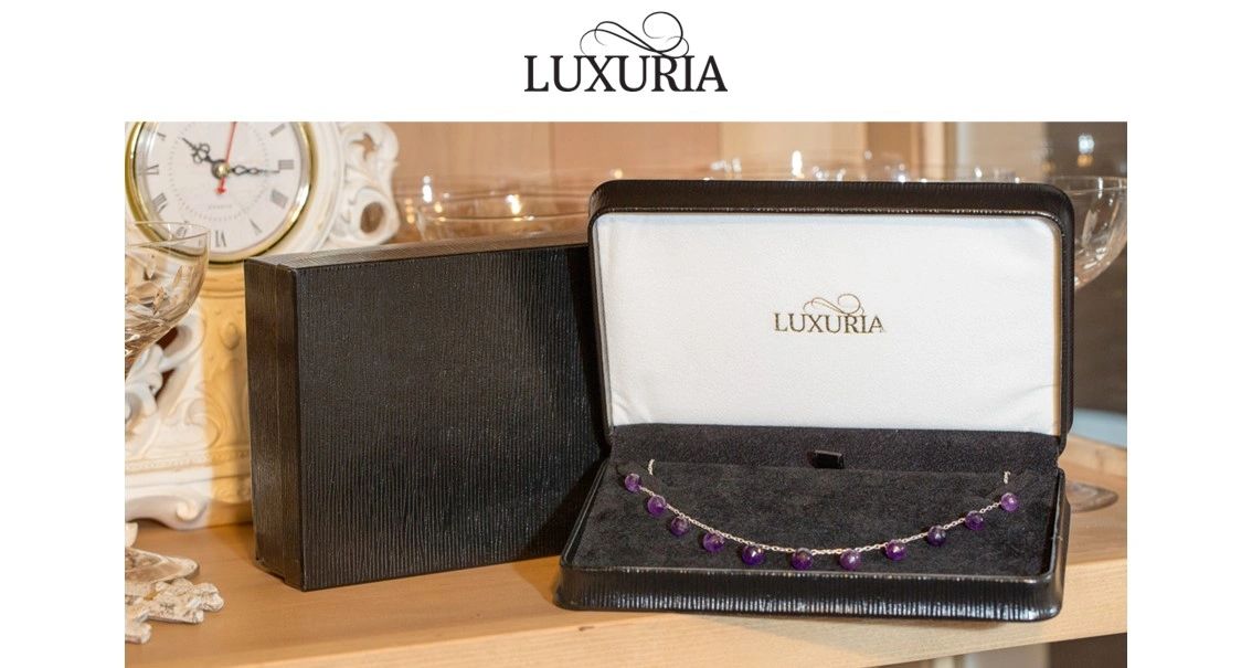 The Luxuria jewellery brand uses natural gemstones set in precious metals.