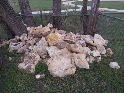 rock pile in backyard