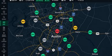 GPS fleet tracking system used to verify security patrol activity and vehicle locations.
