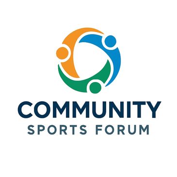 Logo with three colorful figures and text 'Community Sports Forum'.