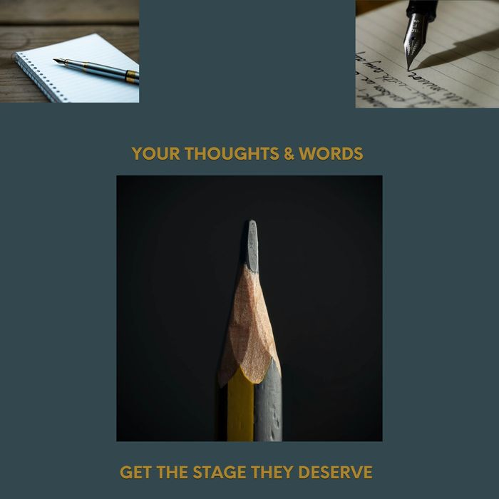 Pen and paper with an image of a pencil