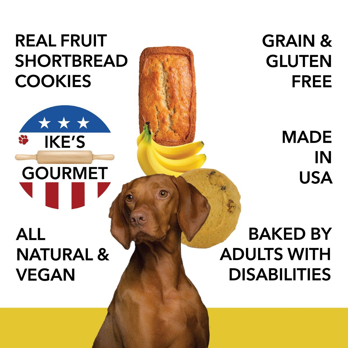 Ike's Gourmet Banana Bread Dog Treat Cookies