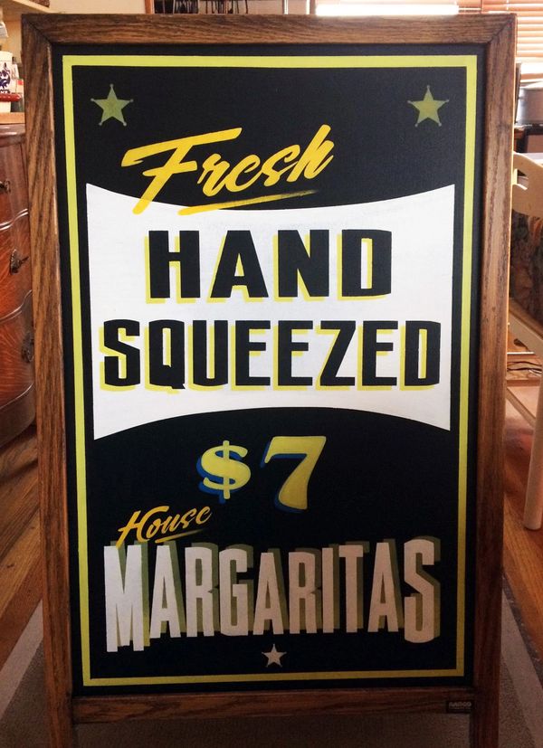 bar signage, custom-painted signs