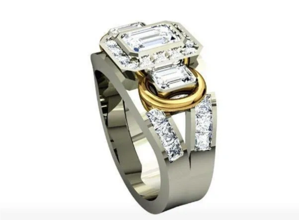 Original Design White Gold Yellow Gold Natural Diamond Fahsion Ring