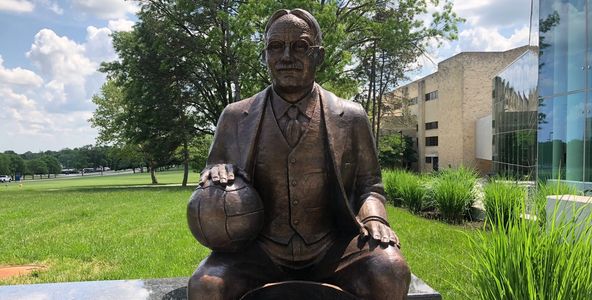 James Naismith Statue outside Allen Fieldhouse