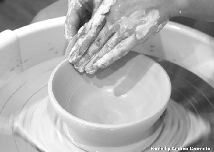 Throwing pottery at Community Clay Denver