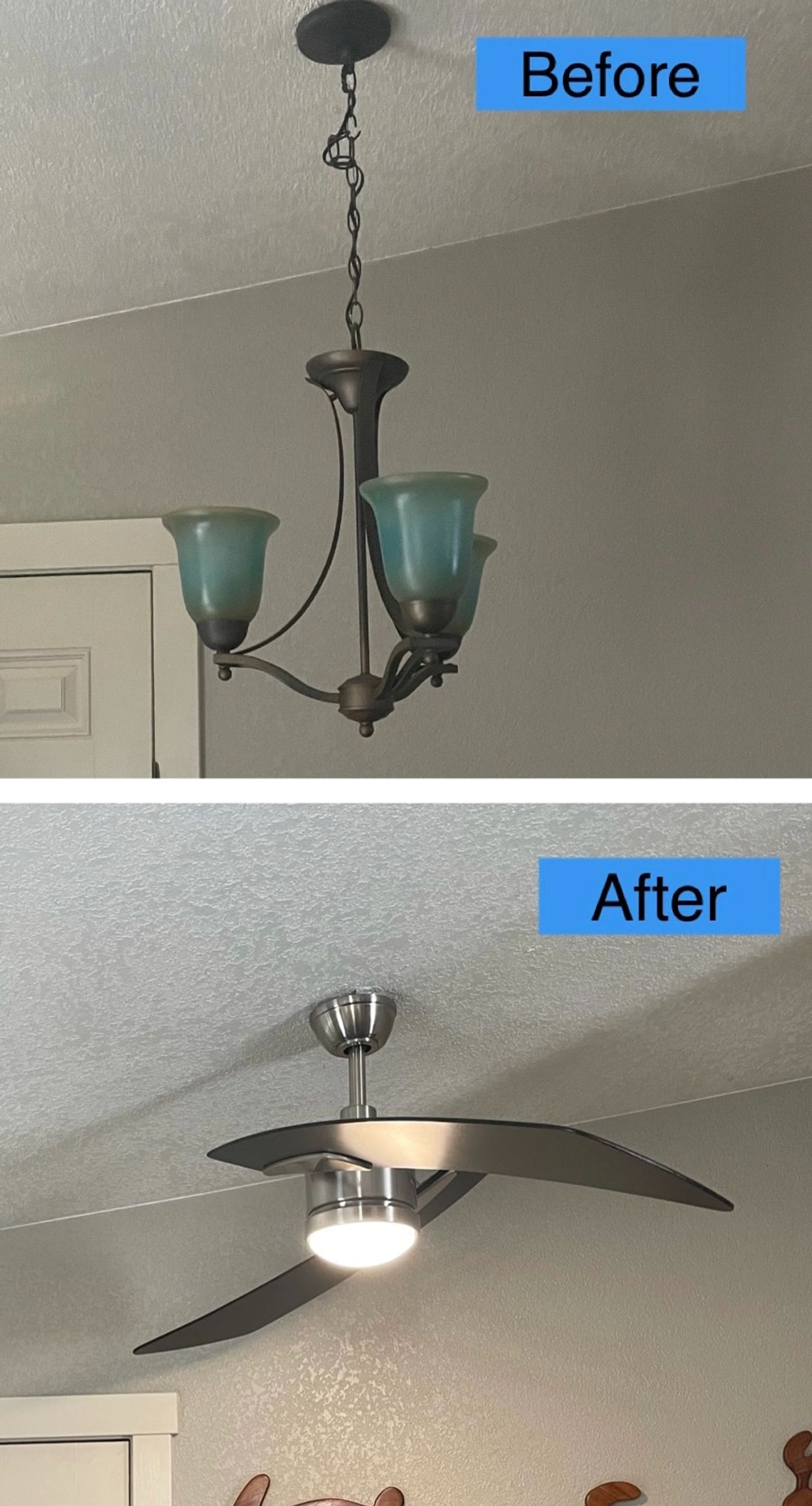 Lighting Fixture Before & After