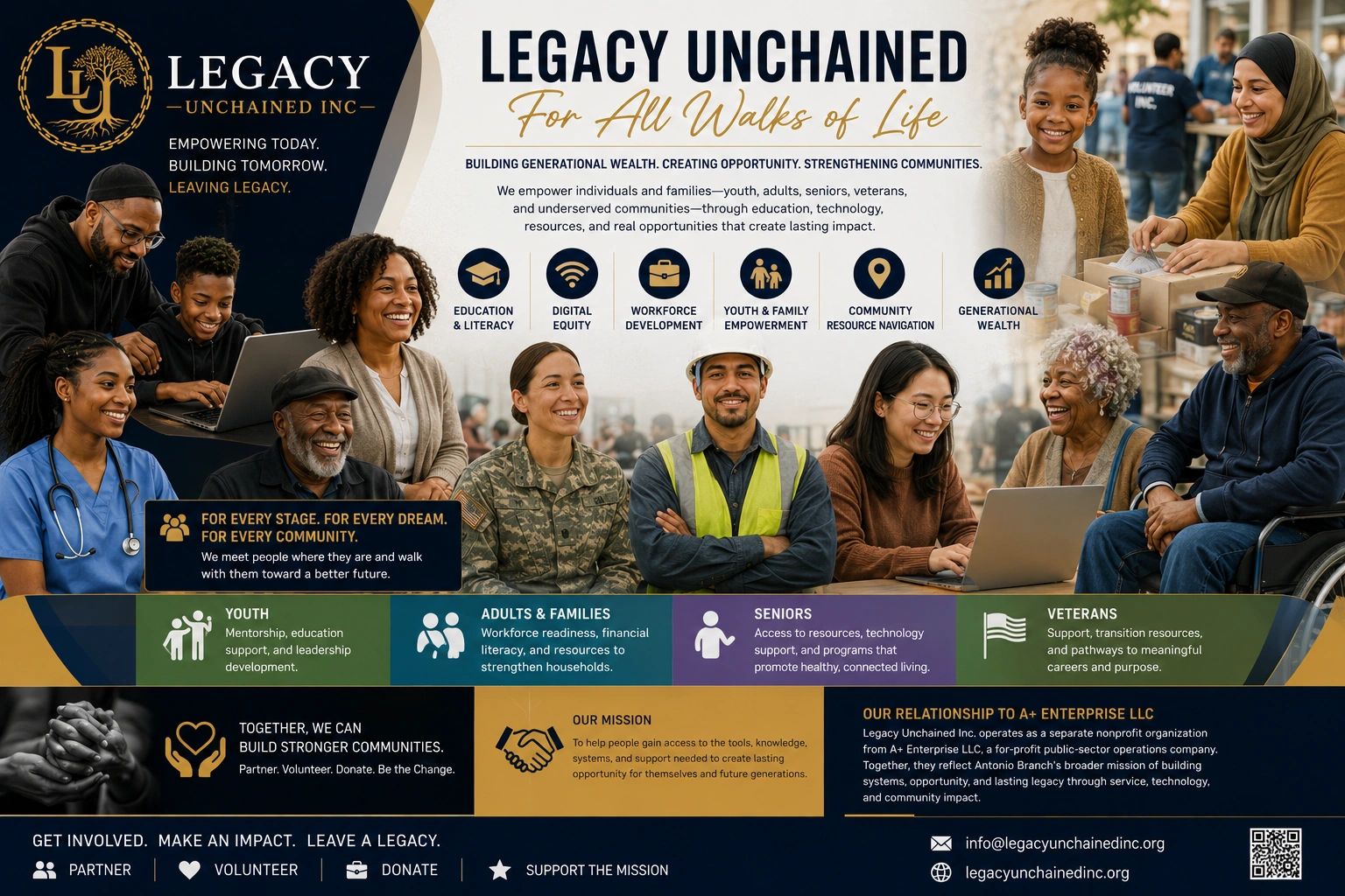 Legacy Unchained empowers all ages and communities through education, workforce development, and support.