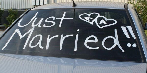 Just Married, civil wedding, elopement ceremony, houston area officiant, beach wedding
