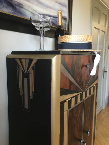 Art deco style furniture cocktail cabinet 
