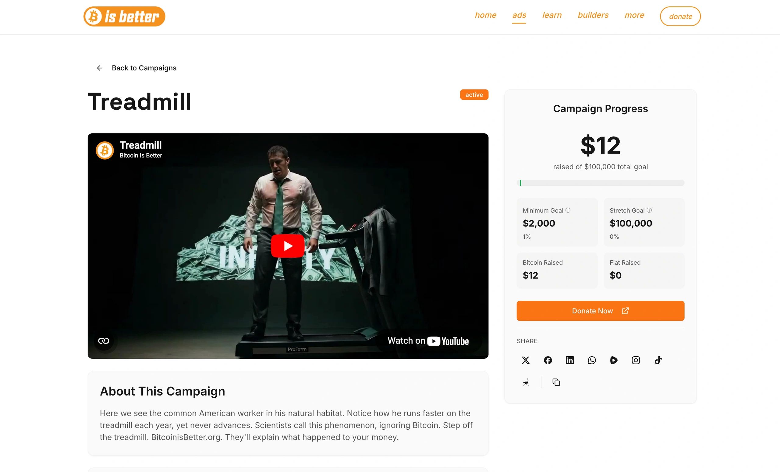 Custom fundraising platform with bitcoin and credit card donations and live tracking