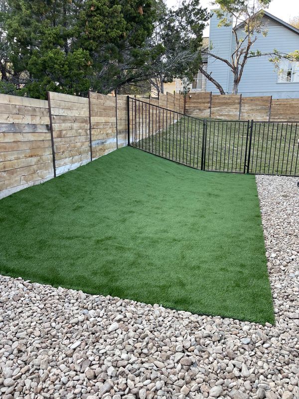 Hill grass landscaping back yard 