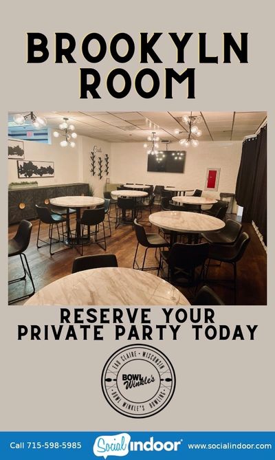 Banquet room for private parties and events.