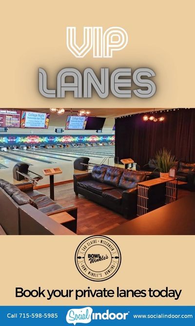 VIP bowling lanes and seating area.