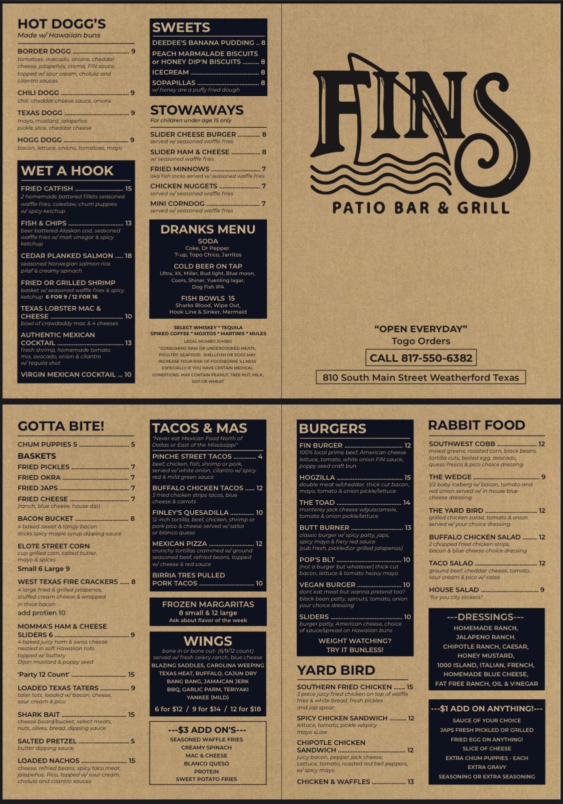 Menu FINS
