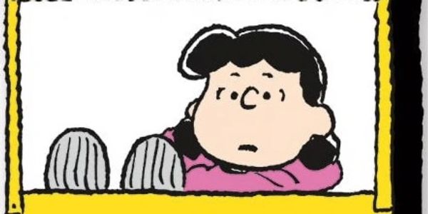 A woman sitting in cartoon