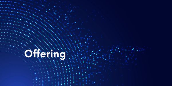 Digital blue dots forming a pattern with the word 'Offering'.