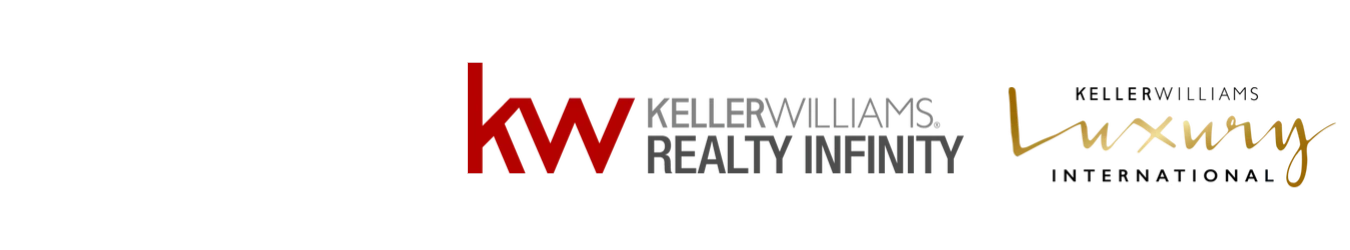 Keller Williams Realty Infinity Luxury logo with bold red and gold text.