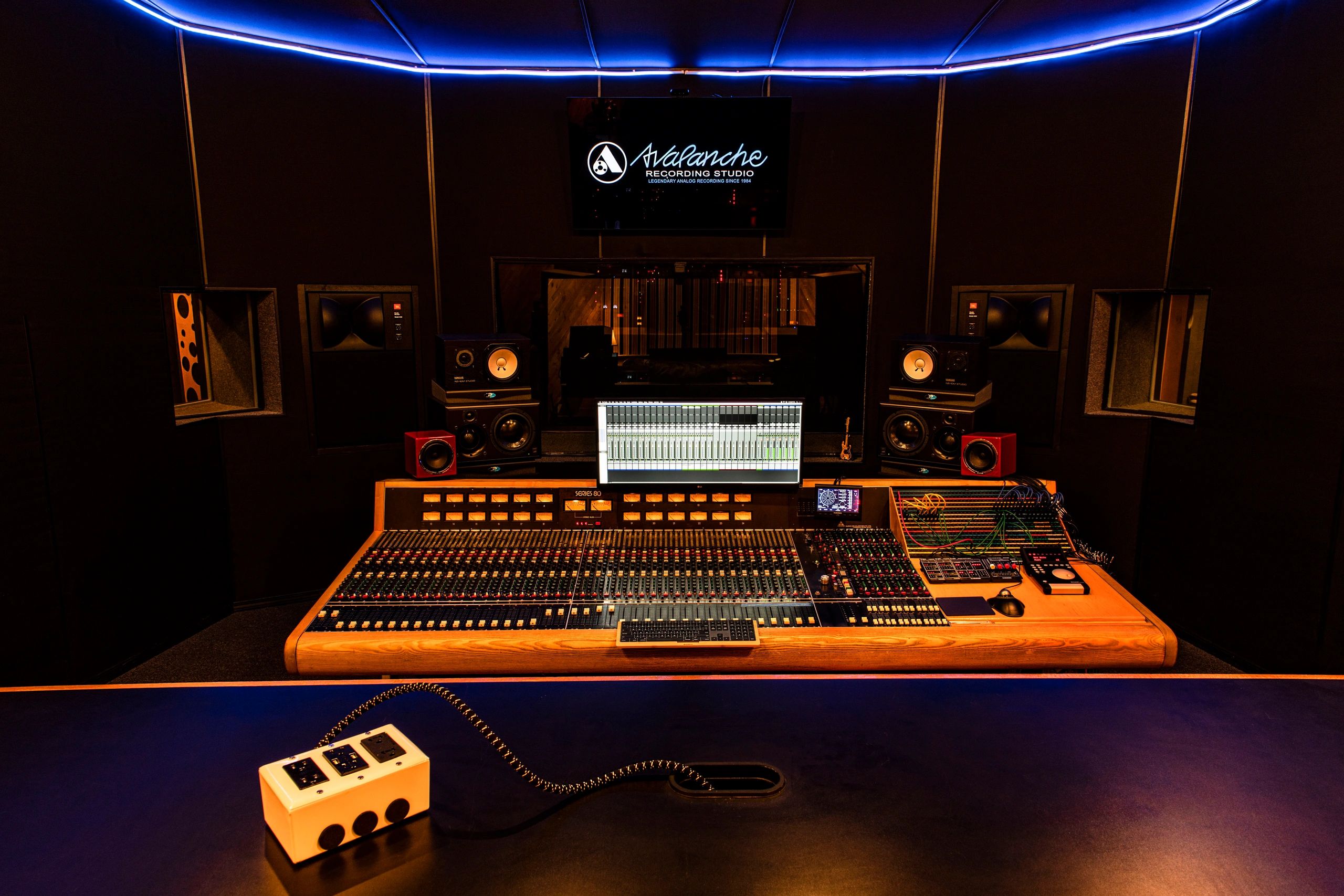 Recording studio interior for Avalanche Recording Studios