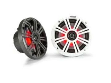 KICKER - KM65 6.5inch Marine Coax w/1inch Tweeters, LED, Charcoal & White Grilles