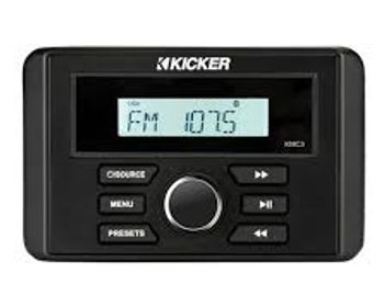 KICKER - KMC3 Weather-Resistant Gauge-Style Media Center w/Bluetooth