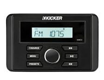 KICKER - KMC3 Weather-Resistant Gauge-Style Media Center w/Bluetooth