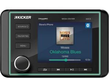 KICKER - KMC5 Weather-Resistant Gauge-Style Media Center w/Bluetooth