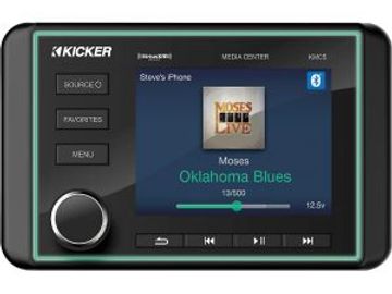 KICKER - KMC5 Weather-Resistant Gauge-Style Media Center w/Bluetooth