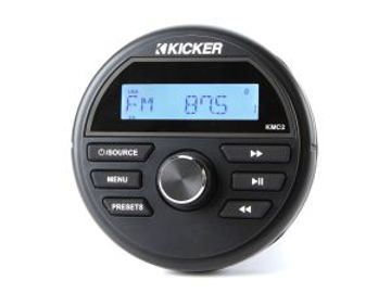 KICKER - Weather-Resistant Gauge-Style Media Center w/Bluetooth®