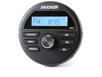 KICKER - Weather-Resistant Gauge-Style Media Center w/Bluetooth®