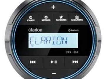 Clarion CMM-10GR Marine Gauge Hole USB/MP3/WMA Global Tuner Receiver w/Built-in Blu