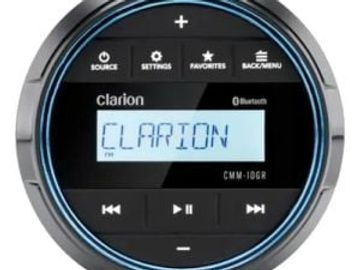 Clarion CMM-10GR Marine Gauge Hole USB/MP3/WMA Global Tuner Receiver w/Built-in Blu