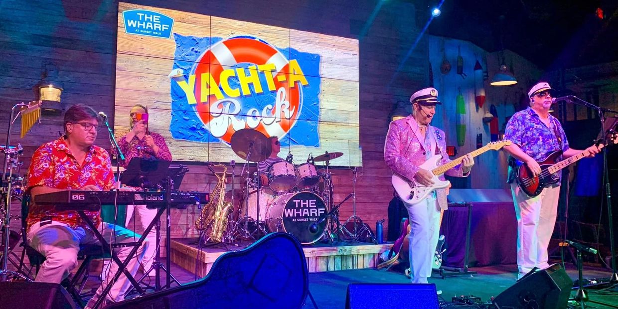 "Yacht Rock cover band on stage. Doctor Phillips"
