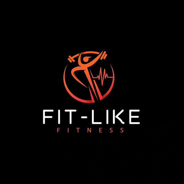 Logo for Fit-Like Fitness with a person lifting weights.