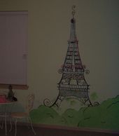 Parisian themed room wouldn't be complete without an Eiffel Tower Houston  wall painting mural?