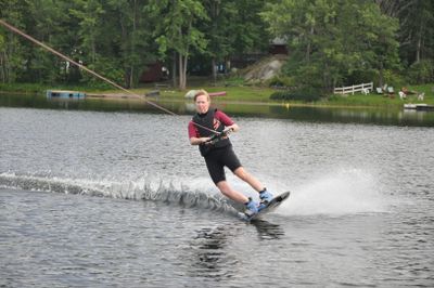Brenda killing it on the wakeboard