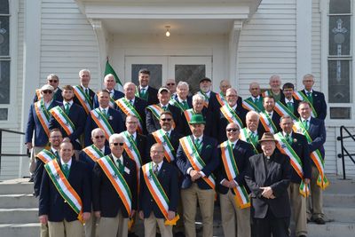 Hibernian Shamrock Division group photo a the Jessenland Historical and Cultural Center