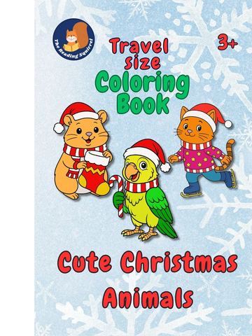 Travel size Coloring Book cute Christmas animals the reading squirrel Katherine Goodman