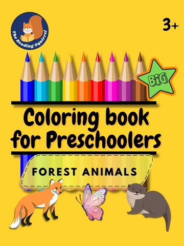 coloring book forest animals the reading squirrel Katherine Goodman