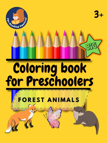 Coloring Book Forest Animals the reading squirrel Katherine Goodman