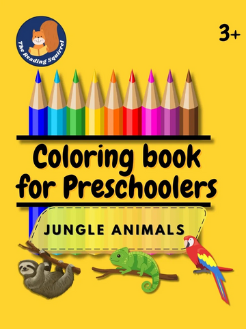 coloring book jungle animals the reading squirrel Katherine Goodman