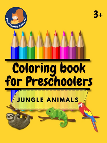 coloring book jungle animals the reading squirrel Katherine Goodman