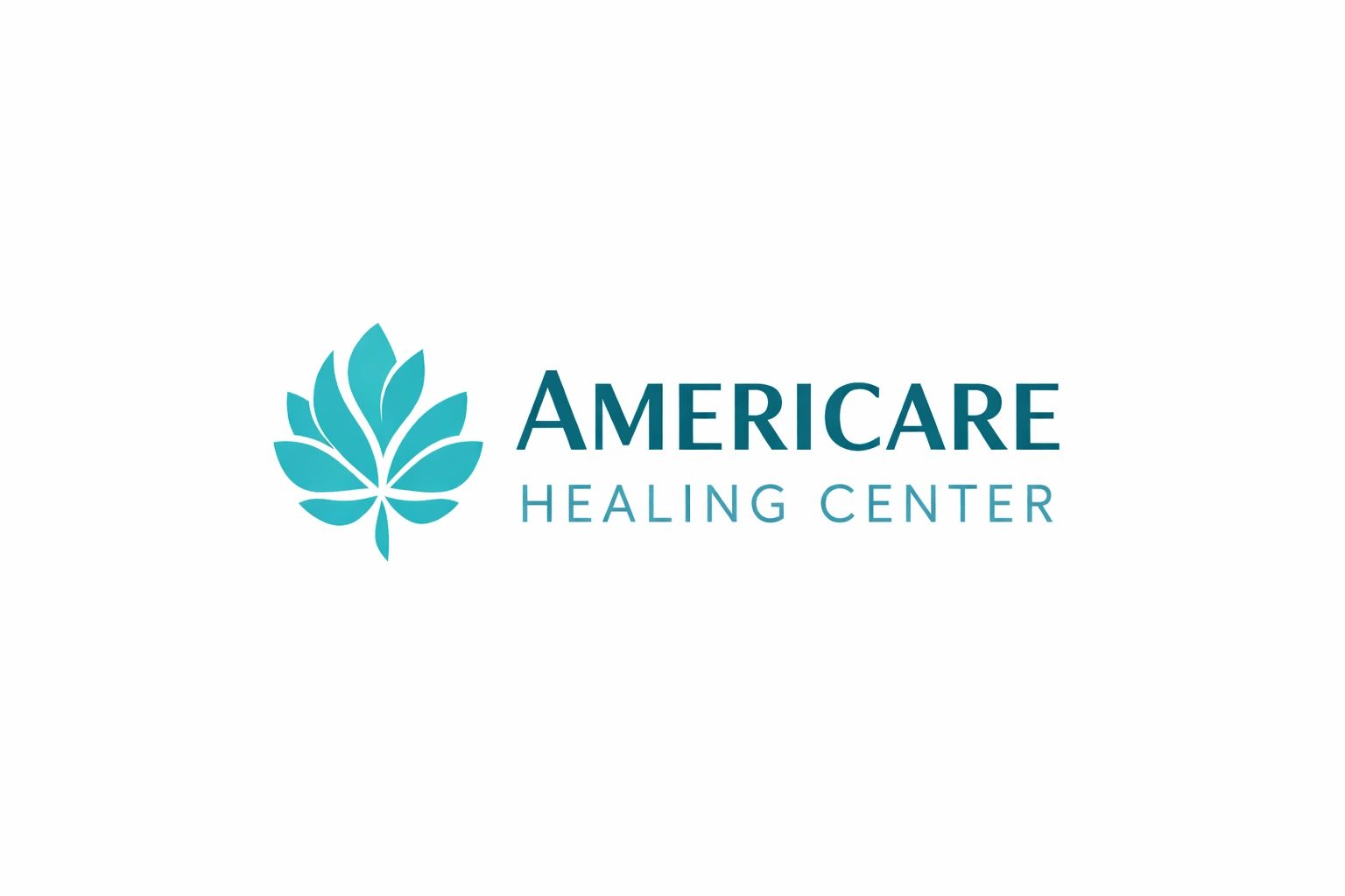 Logo of Americare Healing Center with a teal leaf design.