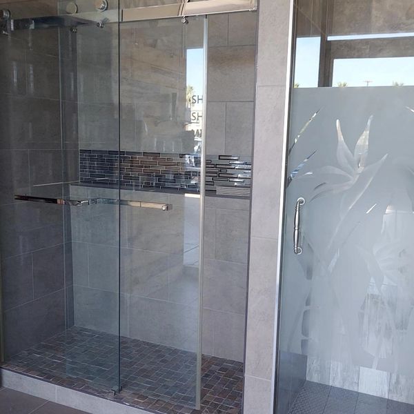goodyear, az shower door in creative glass showroom.